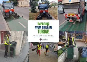 Colaj cu salubrizare stradală și curățenie publică în Turda