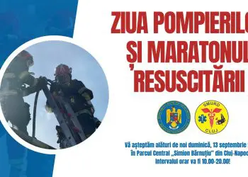 Afiș Ziua Pompierilor și Maratonul Resuscitării Cluj-Napoca