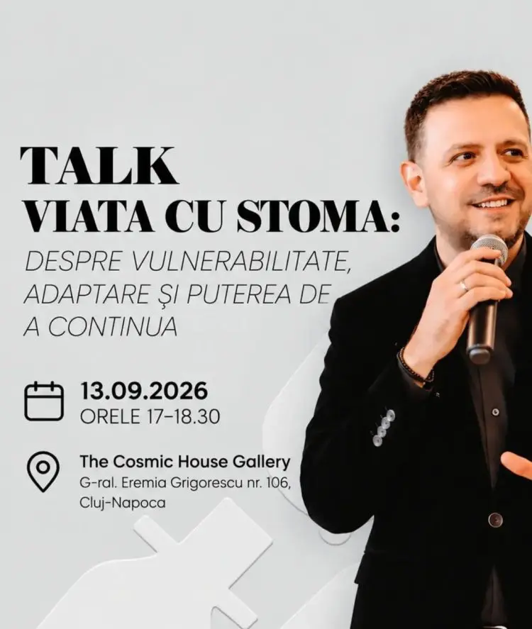 Afiș pentru talk cu Stoma la Cluj-Napoca