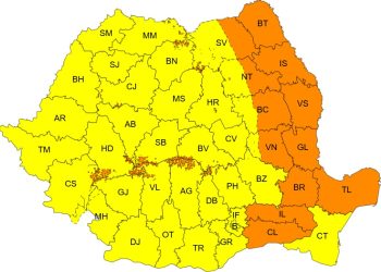 Cod Galben de vânt în România: Rafalele încep în forță din nord și cuprind întreaga țară duminică după-amiază