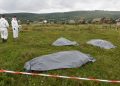 Intervenție sanitar-veterinară pe un câmp unde au fost descoperite trei cadavre de porci.